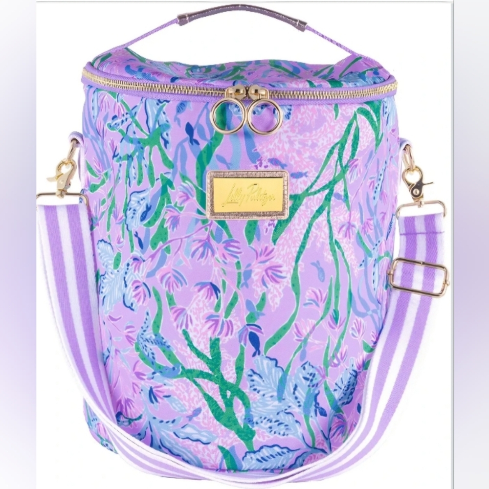 Lilly Pulitzer Insulted Cooler Large Capacity "Seacret Escape With Strap
